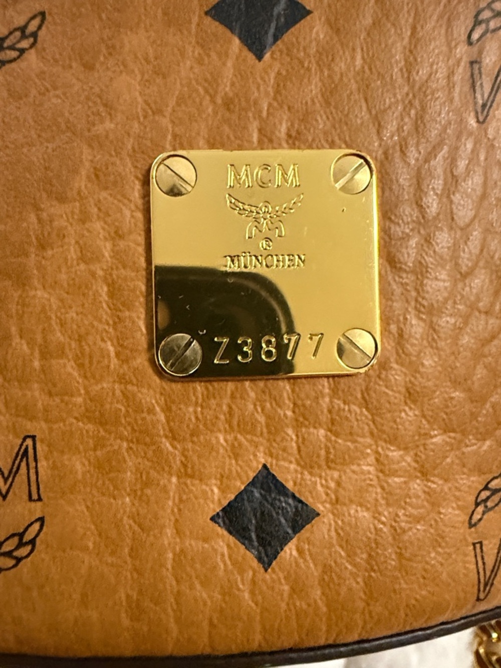 MCM Cognac Visetos Round Top Handle Mini Bag with Gold Hardware🔥🔥 - Picture 6 of 7